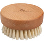 The ENA Living Hand Massage Brush from Abena Re-Seller GmbH is a round wooden massage brush with natural bristles and the words "ENA LIVING" engraved on the top. Sold in a carton of 24 packs, it is ideal for relaxation and is shown against a white background.