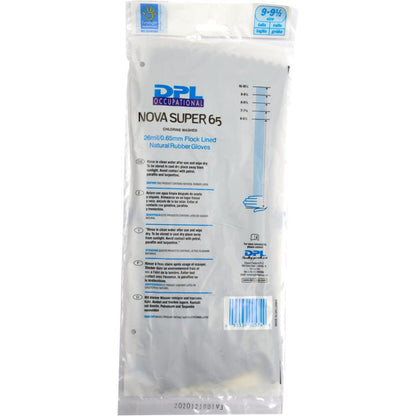 Eine durchsichtige Kunststoffverpackung mit der Aufschrift "Haushaltshandschuhe Latex, Schwarz" der Abena Re-Seller GmbH trägt auf der Vorderseite Produktinformationen, Größenangaben und einen Barcode.