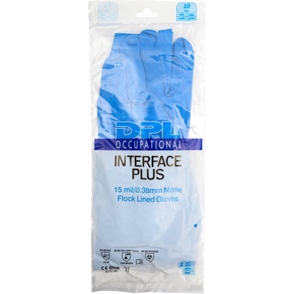 A package of blue nitrile household gloves from Abena Re-Seller GmbH—latex-free gloves with size and safety information for safe, comfortable use.
