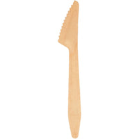 A single Abena Re-Seller GmbH knife, 16.5 cm, with a wooden handle, from a pack of 100, is shown against a white background. The knife has a simple, flat design with rounded ends and is ideal for any knife set.