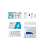 The ALLTEST SARS-CoV-2 and Influenza A+B Antigen Combination Rapid Test by Altruan includes a test cassette, a vial of buffer solution, a swab, a tube, a dropper tip, instructions, and a result card. It is presented on a white background, and the packaging bears the label “for single use.”