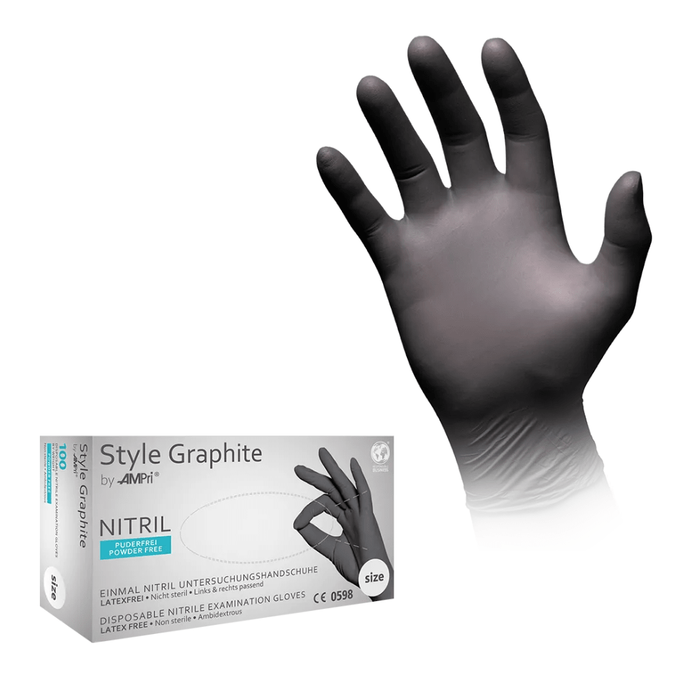 handschuhe latexfrei und puderfrei AMPri STYLE GRAPHITE Nitrilhandschuhe puderfrei Anthrazit