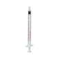 A B. Braun Omnifix® 40 Solo disposable insulin syringe (10 ml, closed tip, red marking) from B. Braun Germany GmbH & Co. KG stands upright against a white background; package contains 10 pieces (discontinued item).