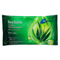 Eine Packung mit 8 BeeSana Feuchte Waschhandschuhe mit Aloe Vera von Meditrade GmbH (Auslaufartikel) zur Ganzkörperwäsche, in grüner Verpackung mit Aloe Vera Blättern und zweisprachigem deutsch-englischem Text.