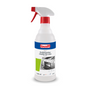 A 600 ml spray bottle with Buzil Buz® Grillmaster ready-to-use G 576, designed by BUZIL-WERK Wagner GmbH & Co. KG, is ideal for professional kitchen cleaning. The label has a white background with blue and red accents and shows an image of an oven grill, while the white cap contains a red trigger.