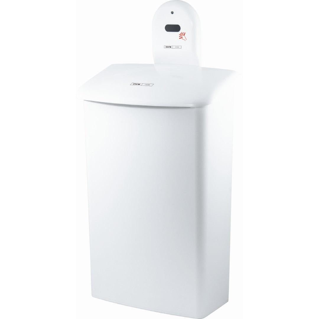 The CWS ParadiseLine Wall Mount for Hygiene Box 575000 is a white, rectangular mount from CWS designed for hands-free use with compatible hygiene boxes.