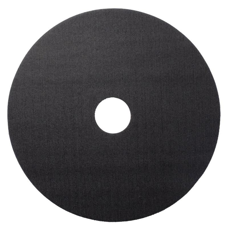 A black, round floor pad with a rough texture and central hole on a white background, designed for the Twister Hybrid Holder by Diversey Deutschland GmbH & Co. OHG (holder for the Twister Hybrid Tool).