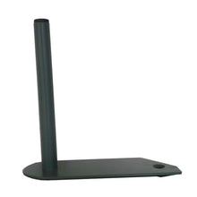 The Diversey Protect Trolley Roll Holder from Diversey Deutschland GmbH & Co. OHG is a black metal stand designed to hold wiping cloth rolls. It consists of a vertical cylindrical rod on a flat rectangular base with a circular indentation in one corner.