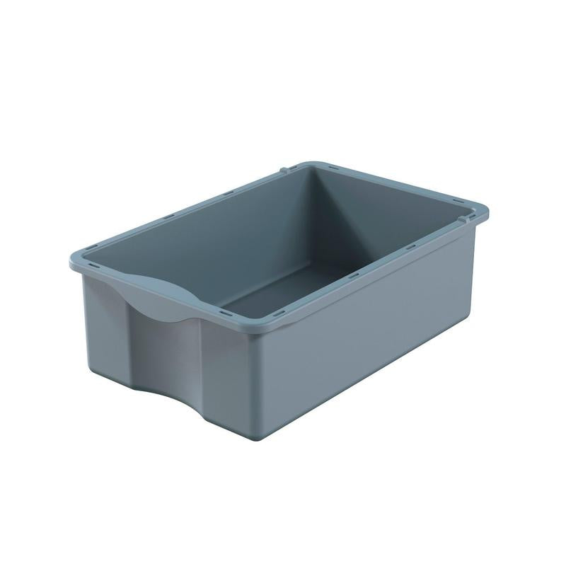 The DI Protect Trolley Drawer 20L from Diversey Deutschland GmbH & Co. OHG is a gray, rectangular plastic drawer (20L capacity) with rounded edges and a recessed handle - perfect for organizing your Protect Trolley.