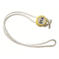 The Novocal closure toggle for laundry nets is a white braided cord with a round yellow tag with the inscription "914" in black on white - ideal for laundries and for marking laundry nets. Sold as 1 piece per package.