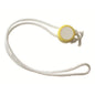 The Novocal Locking Toggle | Pack (1 piece) by Novocal is a white, braided cord with a yellow and white, circular plastic piece, shown against a plain white background.