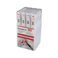 A digital clinical thermometer | Pack (1 piece) from Meditrade GmbH is presented in a transparent plastic holder. The packaging highlights features such as the fever alarm and waterproof design, and an image on the front label illustrates the precise temperature measurement capabilities.