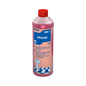 A 1-liter bottle of discontinued item: Ecolab Helotil® sanitary basic cleaner from Altruan, with a red cap and blue label, contains red liquid, suitable for swimming pool cleaning. Delivered in packages of 100 pieces with multilingual instructions.