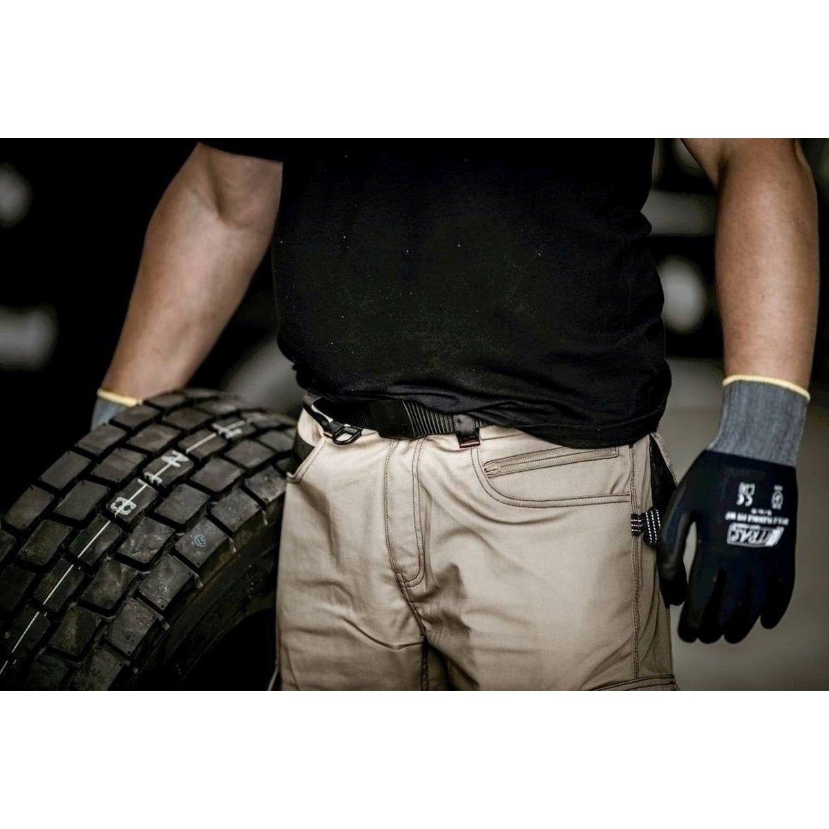 NITRAS belt with plastic buckle, black Polyester: 100% | Pack (1 piece)