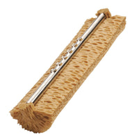 The Haug Bürsten KG REPLACEMENT SPONGE FOR WET MOP 330x85x55mm, for Item 88710, is a rectangular cleaning sponge with a honeycomb structure and a metal rod on the side—ideal as a replacement for a wet mop; shown in white for illustrative purposes.