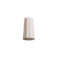 The CAP NUT, OUTER DIAMETER 21+22 MM, from Haug Bürsten KG is a white, vertically ribbed, cylindrical part with a diameter of 22 mm and a slightly wider base, set against a solid white background.