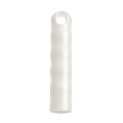 A white, cylindrical HANGING CAP FOR ALL HANDLES OUTSIDE-ø 22MM (125xø24mm) from Haug Bürsten KG with a wavy texture, open lower end, and a small round hole near the upper end, photographed on a plain white background.