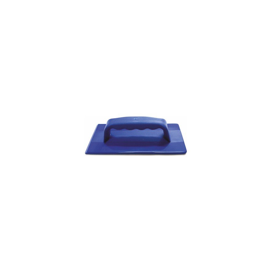 A blue rectangular Arcora hand pad holder with a handle from Arcora International GmbH, ideal for cleaning surfaces, is depicted with a flat bottom and a top handle against a plain white background. Box contains 50 pieces.