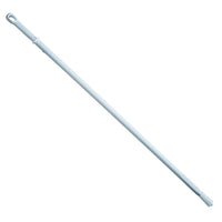 The image shows the Haug Ergonomic Plastic Handle, 1500 mm, ø 32 mm, from Haug Bürsten KG, a white telescoping pole with an ergonomic oval handle and a threaded tip. It is perfect for cleaning or painting and is made of durable materials that offer high heat resistance.