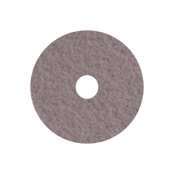 The Arcora Crystallization Pad for Marble and Stone Surfaces by Arcora International GmbH is a gray, textured 17" (432 mm) disc with a center hole, suitable for machines up to 175 RPM, depicted on a white background. The package contains 5 pieces.