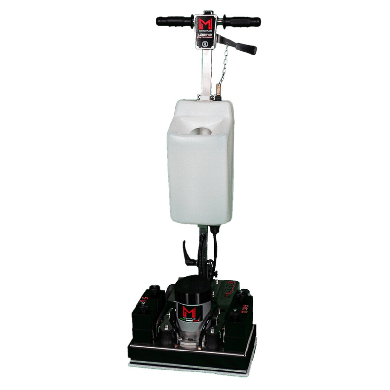 The battery-powered eccentric machine MI 39-23 B from Numatic International GmbH cleans, grinds, and polishes large areas efficiently. With a white water tank, black handles, and a rectangular base - ideal for professional applications.