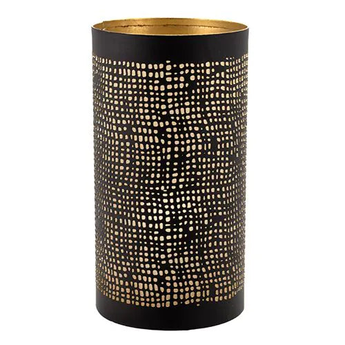 Papstar Securit® Kerzenhalter Ø 8 cm · 15 cm schwarz/gold