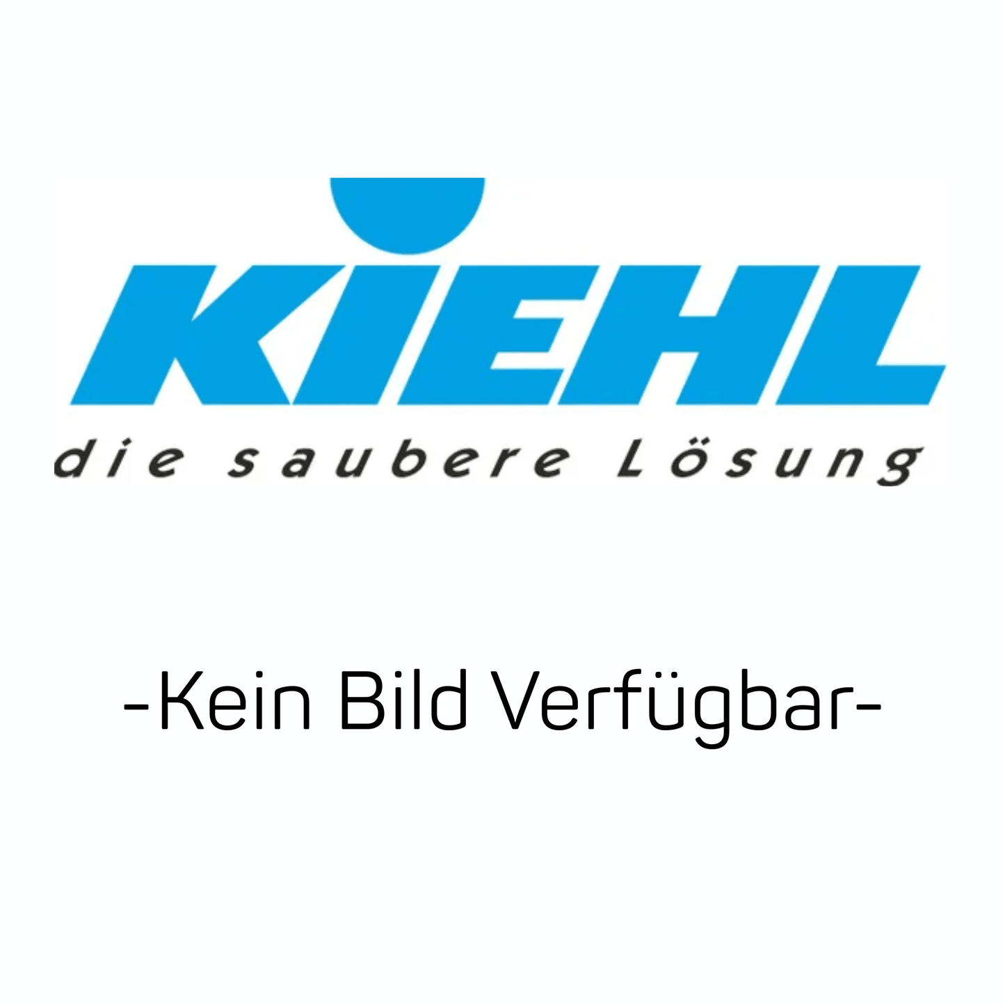 The image shows the blue logo of Johannes Kiehl KG with the slogan "the clean solution". Below it says "-No Image Available-" without illustration for the Kiehl spray bottle 1.5 L red, PP foam nozzle-ideal for professional cleaning work.