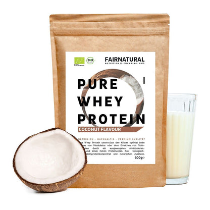 Organic whey protein powder coconut