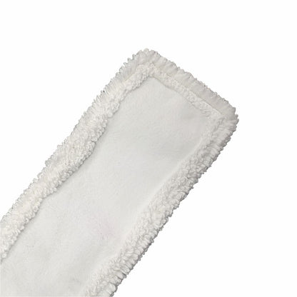 Das Arcora Micro Easy Db-Fc Mopp Weiss Mit Deckblatt von Arcora International GmbH ist ein rechteckiges weißes Mikrofaserkissen mit einem weichen, strukturierten Rand und einer glatten Mitte, die auf einem einfarbig weißen Hintergrund dargestellt ist.