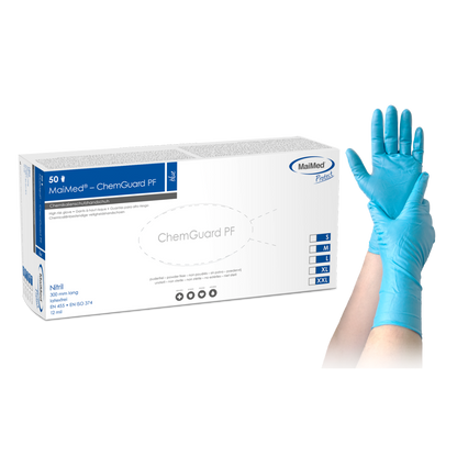 MaiMed-ChemGuard, non-sterile, powder-free nitrile full protection glove, 50 pieces/box