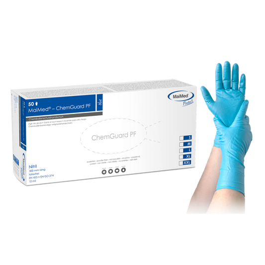 MaiMed-ChemGuard, unsteril, puderfrei Nitril-Vollschutz-Handschuh, 50St/Box