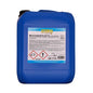 A blue 10L plastic canister labeled "STERN Machine Detergent OC" of the Stern Waschmittel GmbH, chlorine-free and marked with hazard symbols, ideal for gastronomy and large kitchens as an industrial dishwashing detergent.