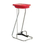 The Novocal stainless steel stand collector single collector features a polished stainless steel frame, a red rectangular lid, and a foot pedal for hands-free disposal of sanitary waste. Brand: Novocal. Package: 1 piece.