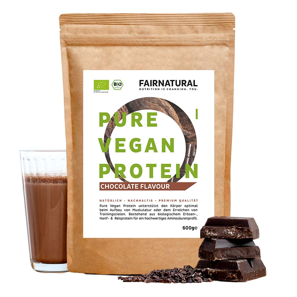 Organic vegan protein powder chocolate without soy