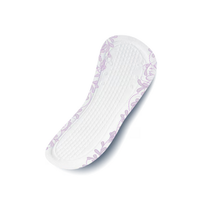 The TENA Discreet Mini Plus incontinence pad from TENA – Essity Germany GmbH offers triple protection with a white base and subtle purple floral pattern. Its textured surface ensures excellent absorbency for maximum comfort, and the curved, elongated shape provides reliable bladder weakness protection. This product is delivered in a pack of 20 pieces.