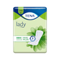 The packaging of the TENA Lady Mini Plus panty liner from Essity Deutschland GmbH is green and prominently features the brand's logo at the top. Next to the text "3x Protection," which highlights the DryZone technology for improved effectiveness against bladder weakness, an image of a liner is visible.