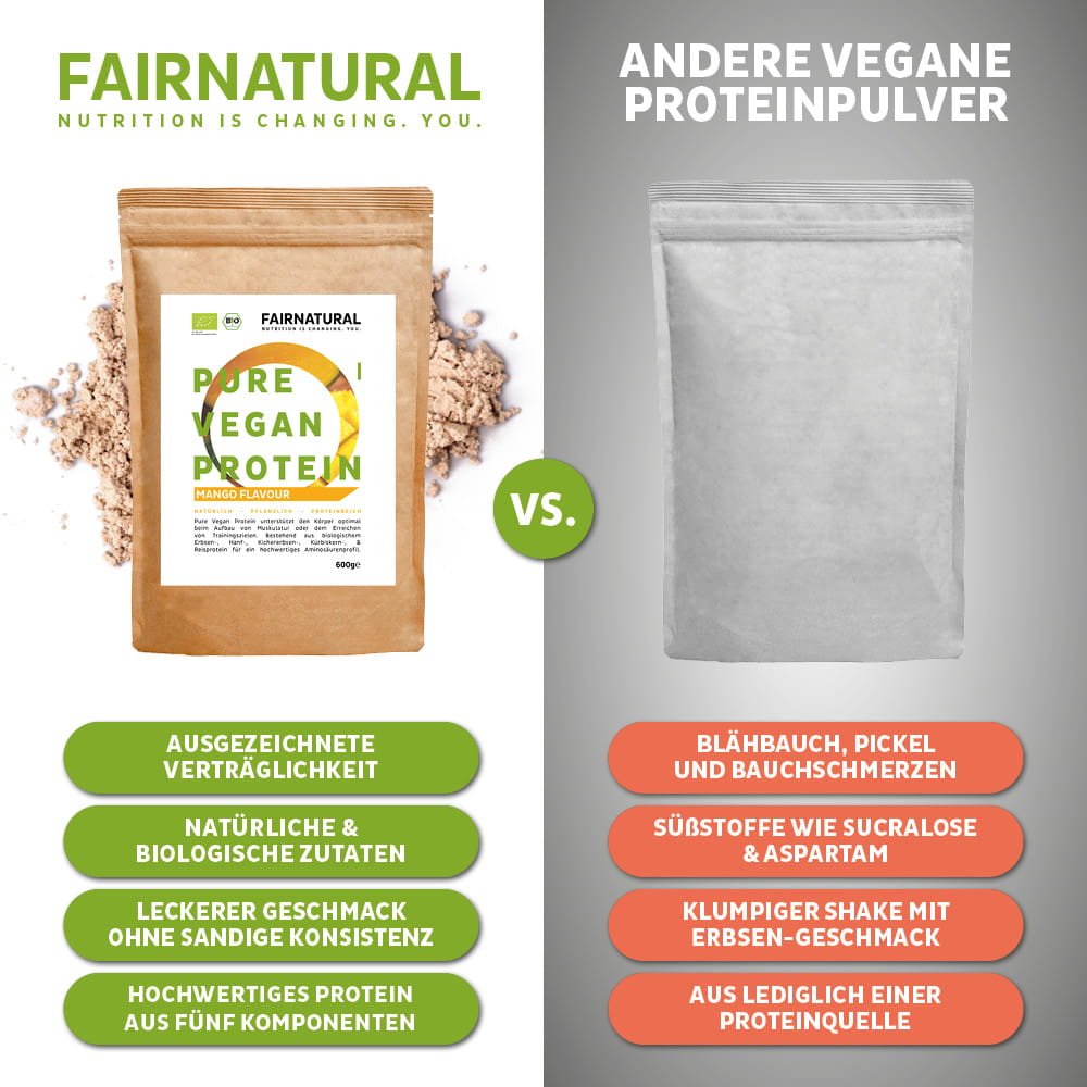 Organic vegan protein powder mango without soy