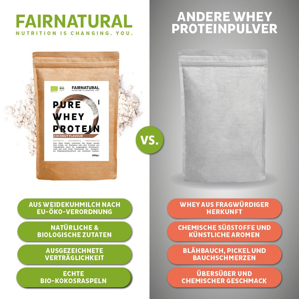 Organic whey protein powder coconut