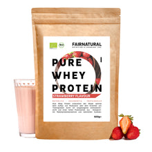 Organic whey protein powder strawberry