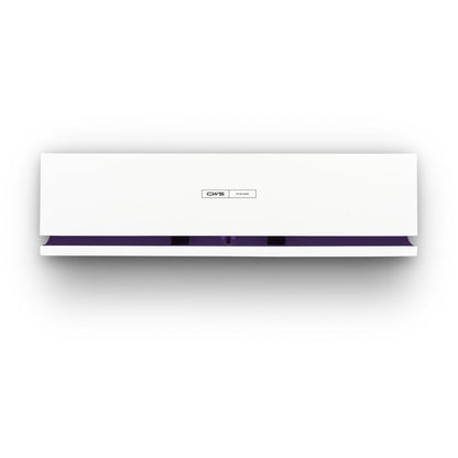 The CWS front panel for the Air Bar fragrance dispenser is a white, rectangular wall-mounted device with a central CWS logo and a narrow, dark opening at the bottom. It offers a modern design for an elegant and contemporary look.