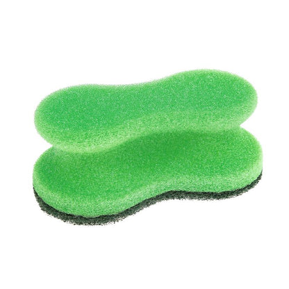 The Scotch-Brite® Classic Cleaning Sponge from 3M Deutschland GmbH is a double-sided sponge with a soft foam side and a dark green abrasive side, shown on a white background.
