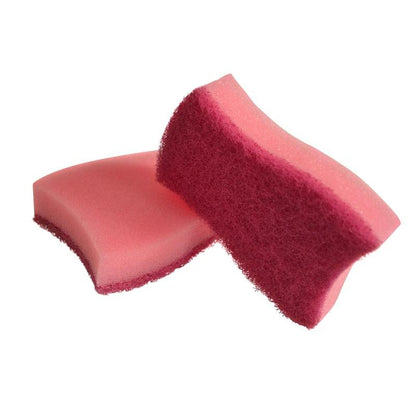 Two Scotch-Brite® Delicate Color non-scratch cleaning sponges (2 pieces per pack) from 3M Deutschland GmbH are stacked; each sponge has a scrubbing side and a soft side for delicate surfaces.