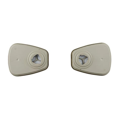 Two identical 3M™ Filter Cartridge 6059 ABEK1 Combination Filter Cartridges (1 Pair/Pack, 3M Deutschland GmbH) with central circular openings are depicted side by side on a white background, suitable for respirators.