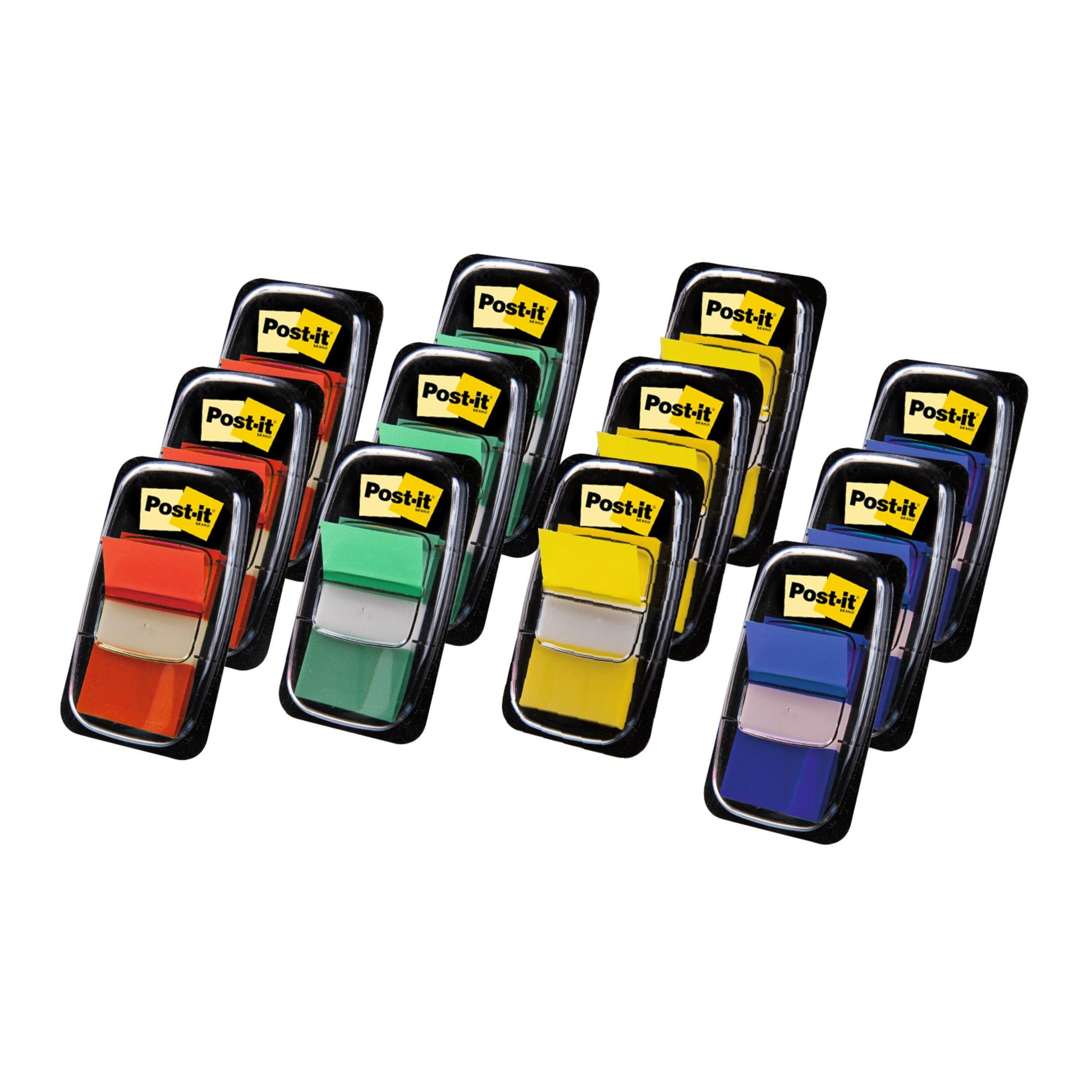 Das Set Post-it® Index Haftstreifen von 3M Deutschland GmbH enthält 12 Spender in diversen Farben (25,4x43,2 mm), je 50 Streifen pro Spender und hilft beim übersichtlichen Markieren und Organisieren Ihrer Dokumente.