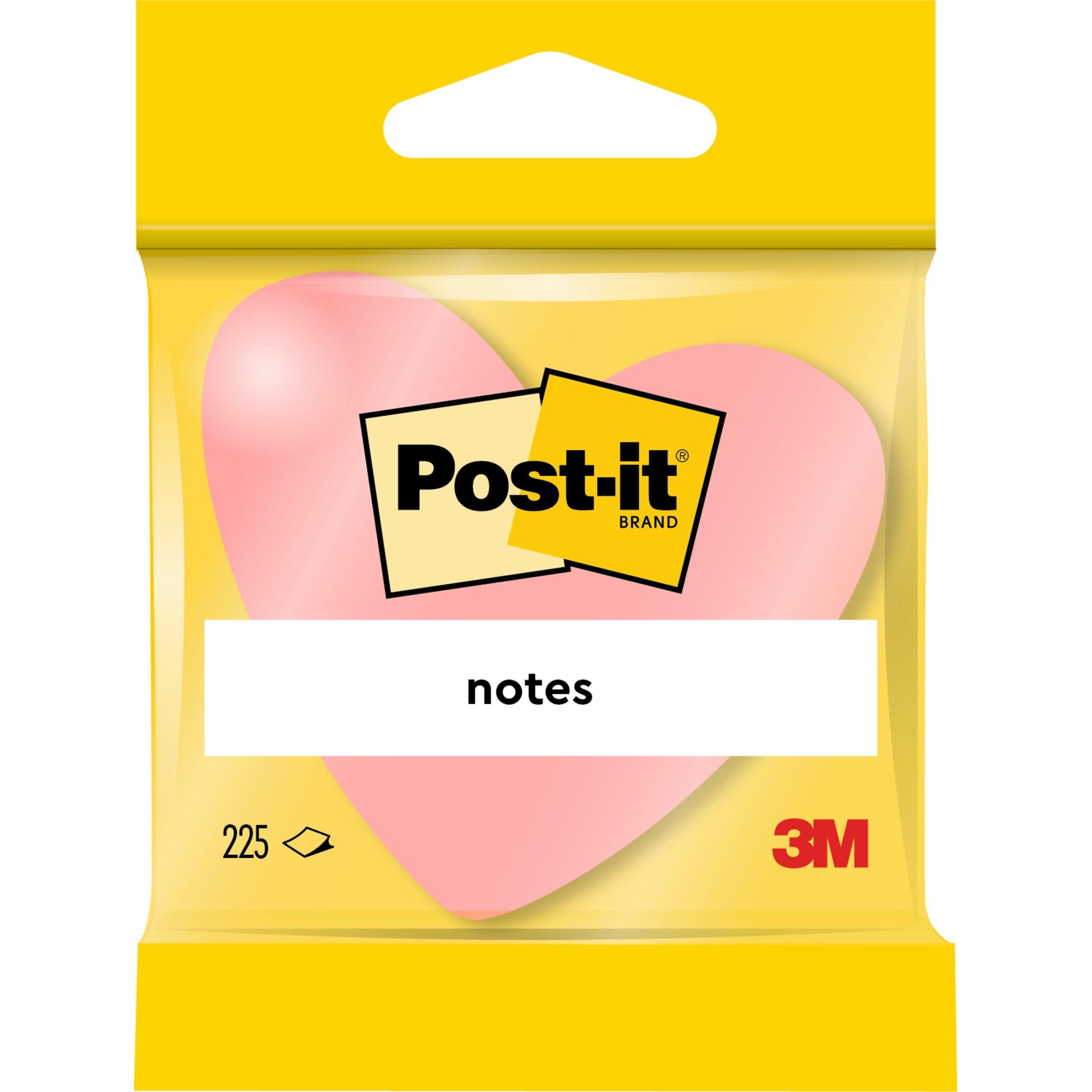 Eine Packung Post-it® Notes, herzförmig und rosa (70x70mm), 225 Blatt pro Block, von 3M Deutschland GmbH - perfekt für kreative Geschenkdekoration. Mit PEFC-Zertifizierung (SGSCH-PEFC-COC-110078).
