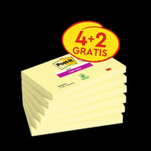 Post-it® Super Sticky Notes, Gelb, 76 mm x 127 mm, Promotion, 90 Blatt/Block, 4 Blöcke + 2 Gratis/Packung, 100% PEFC, SGSCH-PEFC-COC-110078 | Packung (6 Stück)