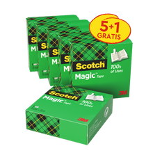 Scotch® Magic™ Unsichtbares Klebeband, Vorteilspack 6 Rollen, 19 mm x 33 m | Packung (6 Rollen)