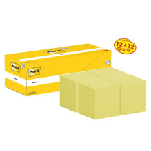 Post-it® Notes, Yellow, 76mm x 76mm, Promotion, 100 Sheets/Pad, 12 Pads + 12 Free/Pack, Cardboard Packaging, 100% PEFC, SGSCH-PEFC-COC-110078 | Pack (24 pieces)