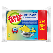 Scotch-Brite® Delicate nicht kratzender Naturfaser-Reinigungsschwamm, 3 + 1 St. | Packung (4 Stück)