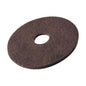 Die Vileda Professional DynaCross Superpads Bodenscheiben von Vileda GmbH sind runde braune Scheuerschwämme mit rauer Struktur und zentralem Loch, ideal für die Bodenpflege. Sie sind für Bodenreinigungsmaschinen konzipiert und bieten eine ausgezeichnete Chemikalienresistenz.